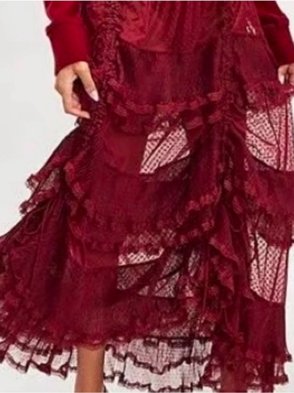 Intimately By Free People Forever  Young Maroon Maxi A Line Skirt